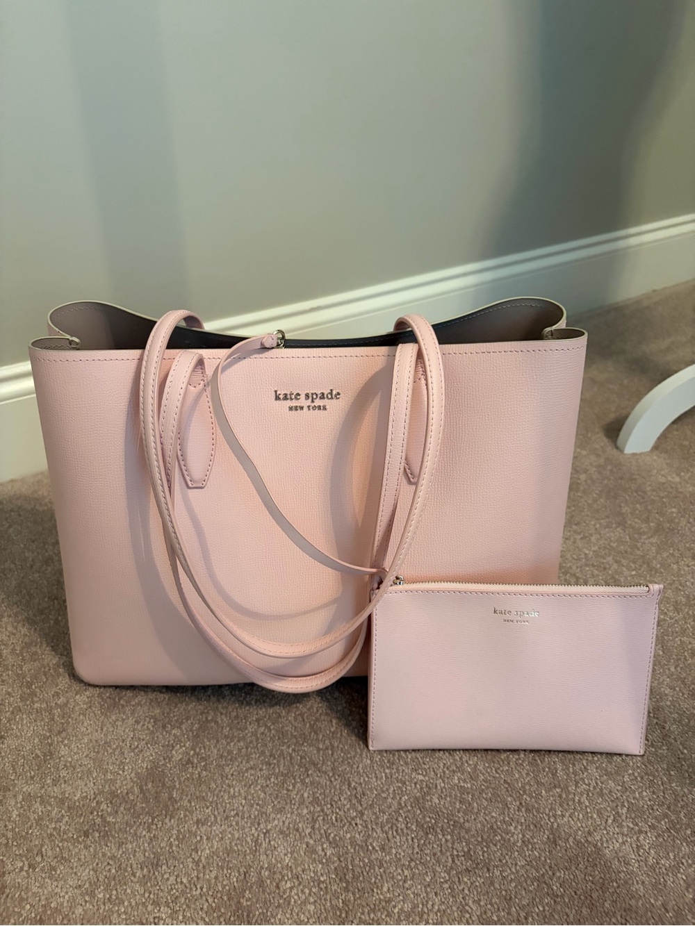 kate spade Pale Pink Leather Tote with Matching Wristlet